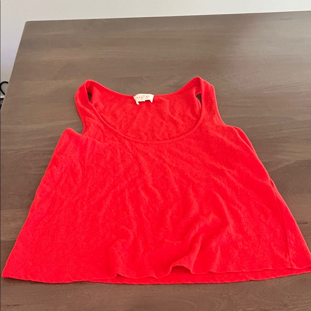Sezane Bright Cropped Tank Top Sz S